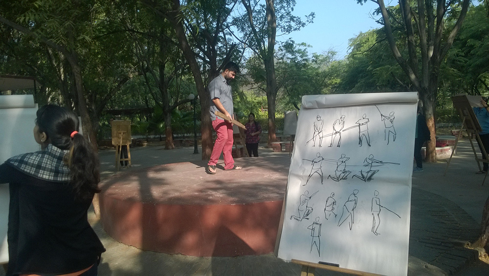 It was sheer joy to participate in the ABCD (Anybody can draw) live sketching sessions initiated by programme coordinator Pravin Mishra