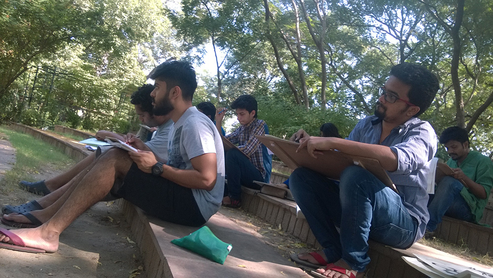 Live rapid sketching at the beautiful amphitheatre
